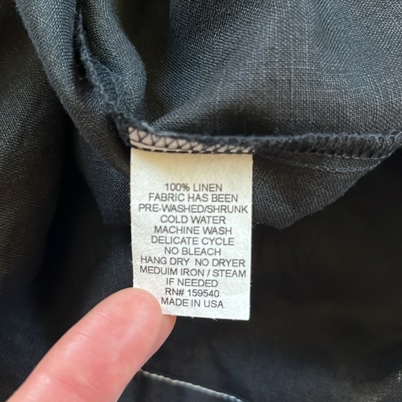 LISA BAYNE Black Linen Tunic Size XS - Picture 9 of 13